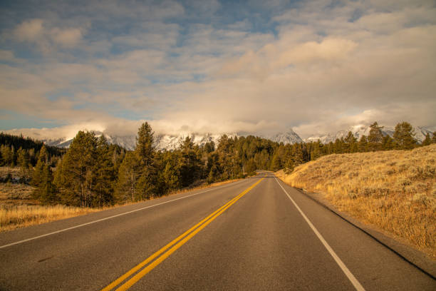 istock Grand Teton National Park peaks on inter-drive highway 1185546609
