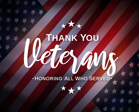 Veterans Day, thank you, poster. Honoring all who served. Vector illustration. EPS10