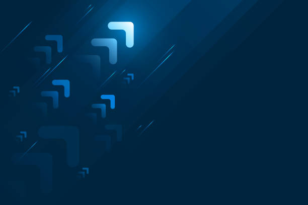 Up arrows on dark blue abstract background illustration. Up arrows on dark blue abstract background illustration vector for business and finance, copy space composition, growth concept. start ups stock illustrations