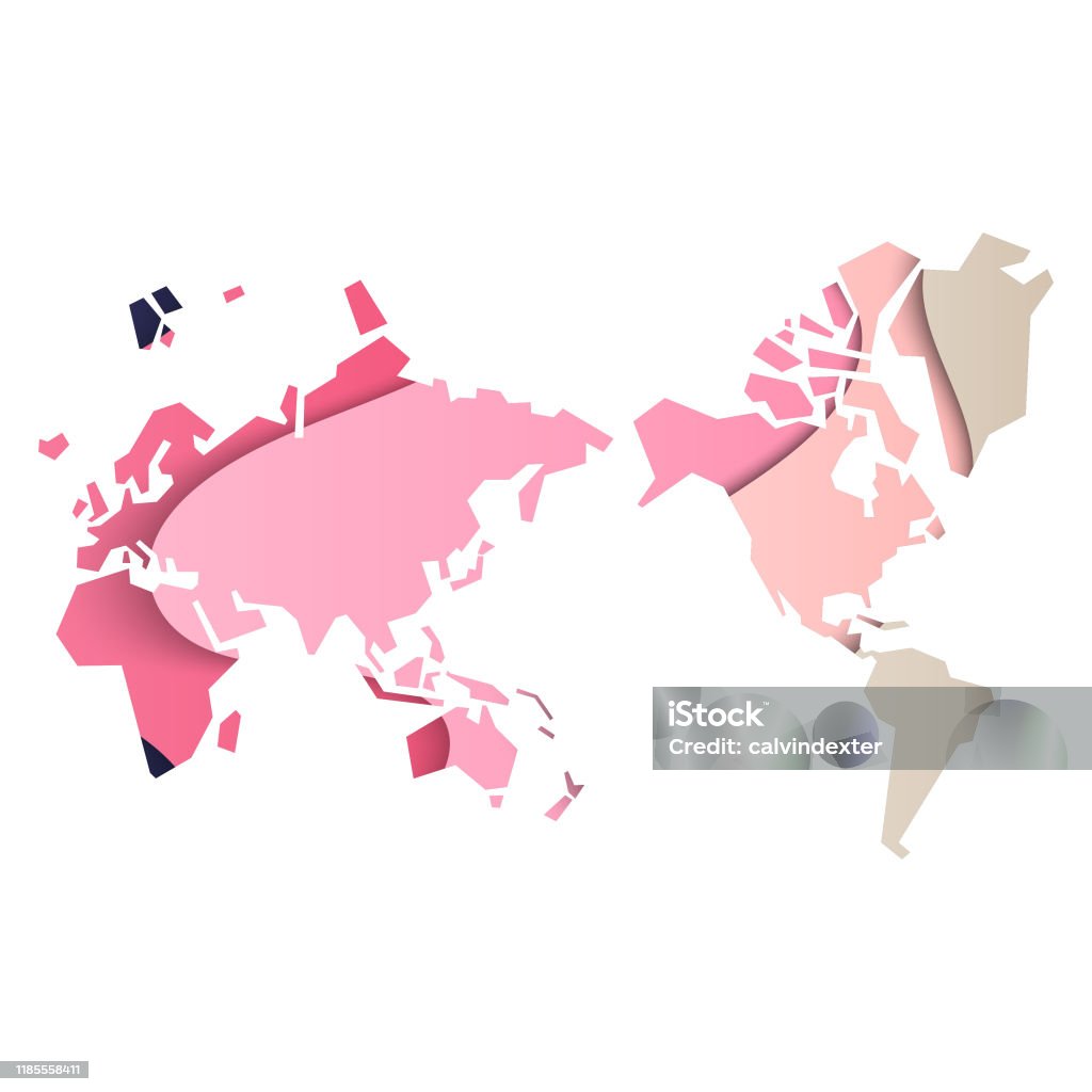 Asia Shape Rrace World Map Asia Centered Geometric Shapes Stock Illustration - Download ...