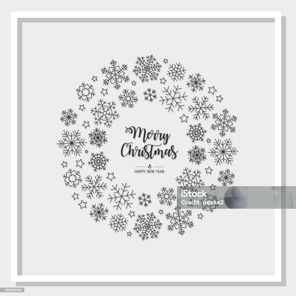 Thiệp Chúc Mừng Vòng Tròn Hiện Đại Merry Christmas Hình Minh Họa ...