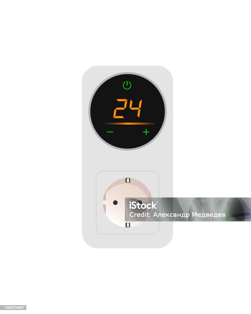 Socket With Automatic Electronic Timer Vector Illustration Stock ...