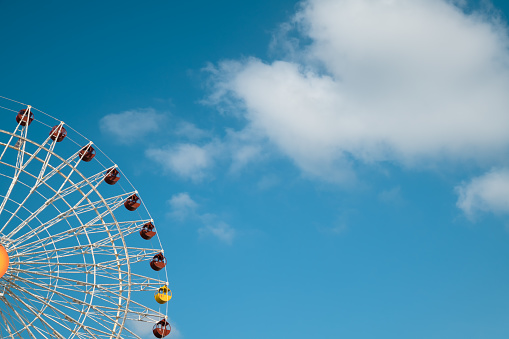 Ferris Wheel With Blue Sky in Okinawa Japan.