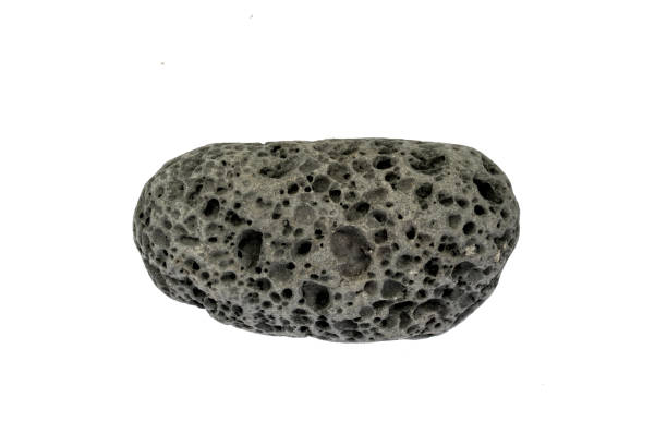 istock Gray pumice stone with rough surface isolated on white background 1185582882