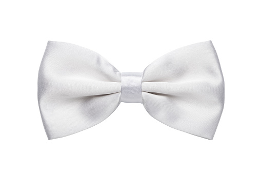 White bow tie isolated on white background