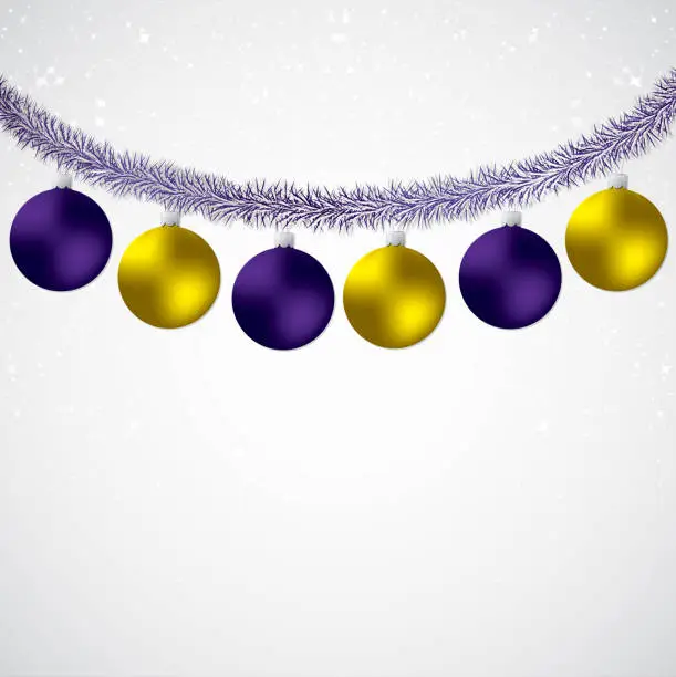 Vector illustration of Christmas bauble and tinsel starry background in vector format.