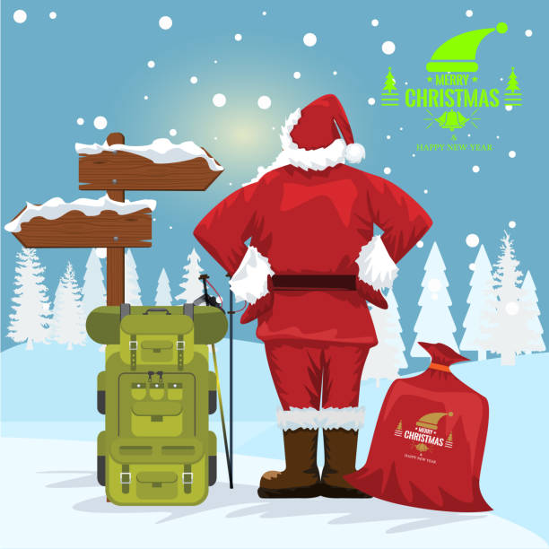 クリスマスのサンタクロース(後ろ姿) 110+ Santa Claus Back View Stock Illustrations, Royalty-Free
