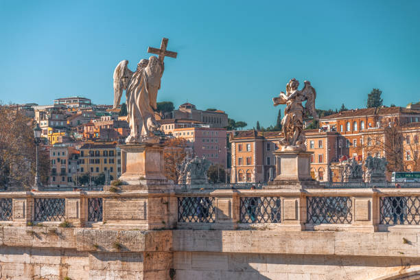 istock Statues on the bridge of St. Angel. 1185586606