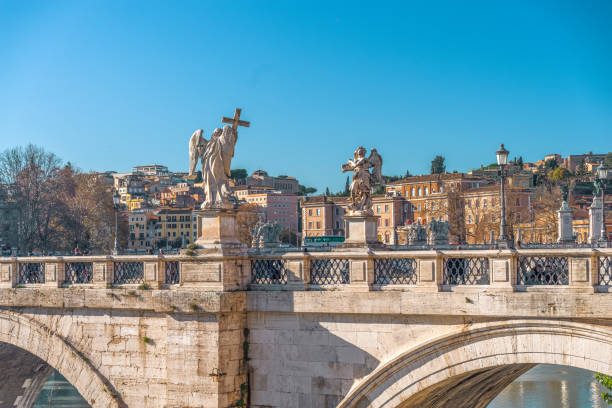 istock Statues on the bridge of St. Angel. 1185586619