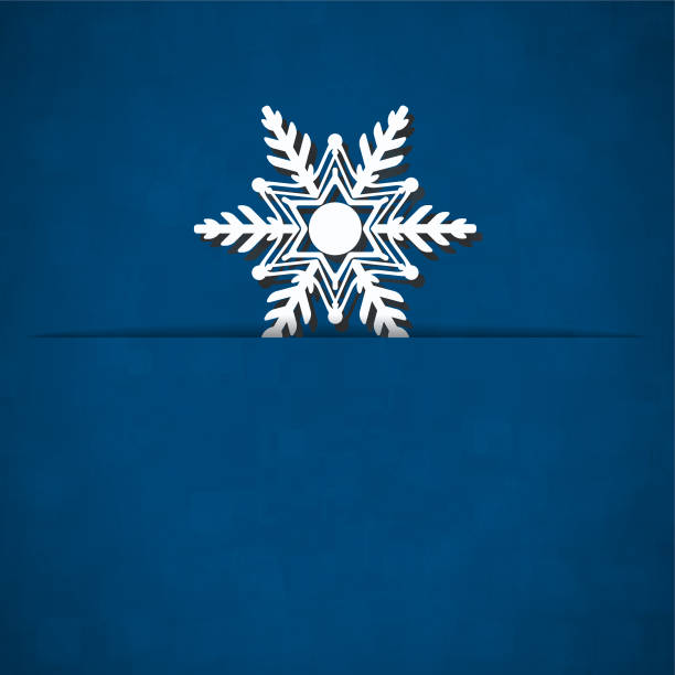 ilustraciones, imágenes clip art, dibujos animados e iconos de stock de una ilustración vectorial de un escama de nieve de color blanco se desliza en una hendidura sobre el fondo de navidad de color azul medianoche oscuro - intricacy snowflake pattern winter