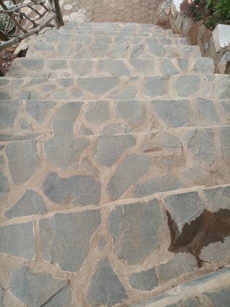 istock The steps are made of arranged stones. 1185594317
