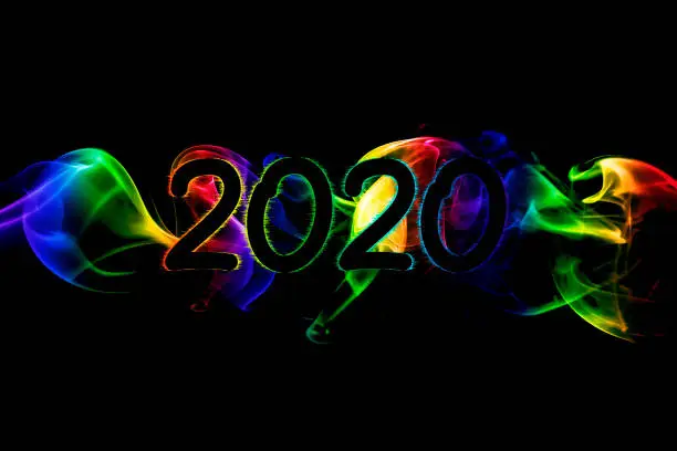 Photo of Happy New Year 2020 Abstract Smoke Background