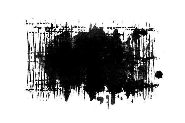istock Texture stain from paint roller on white background. Concept for print. 1185602389