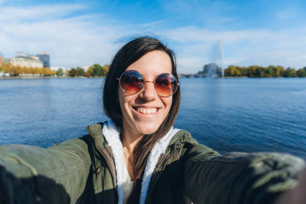 istock Selfies at Binnenalster Lake 1185609120