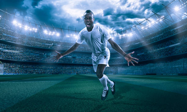 istock Soccer player celebrating victory 1185611654