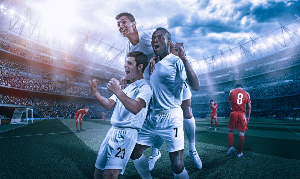 istock Soccer player celebrating victory 1185611660