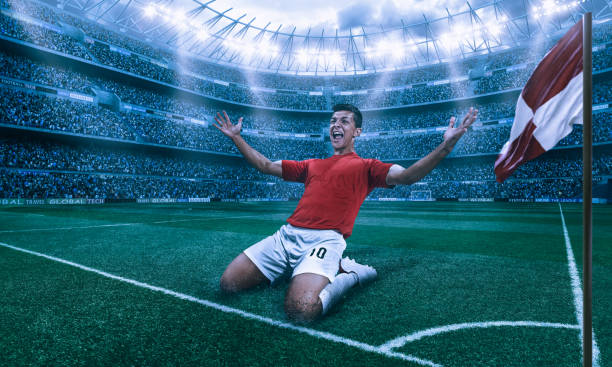 istock Soccer player celebrating victory 1185611731