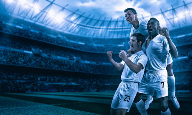 istock Soccer player celebrating victory 1185612181