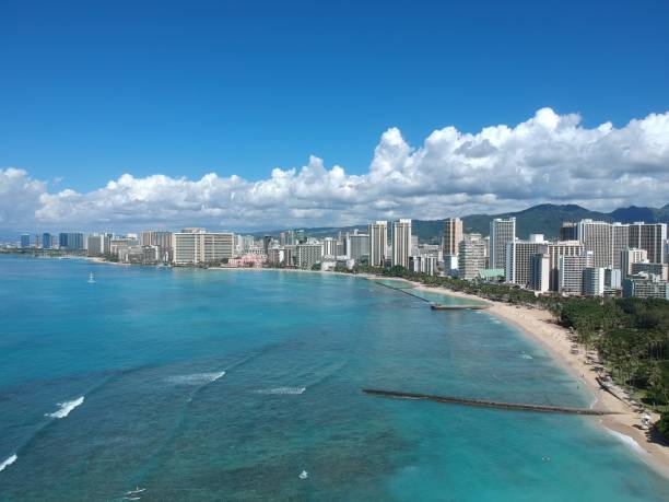 istock Panoramic Aerial View of Waikiki Beach Hawaii 1185612840