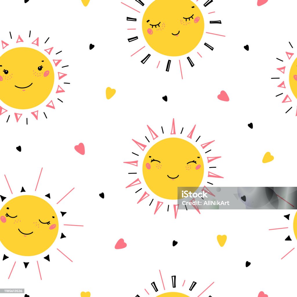 Ilustración de Patrón Vectorial Sin Costuras Con Sol Lindo Y Corazones De Impresión Dibujos Animados Doodle Divertido Feliz Cara Del Sol Vector Ilustración Vectorial Fondo Del Cielo Para La Moda De Los Ilustración de Patrón Vectorial Sin Costuras Con Sol Lindo Y Corazones De Impresión Dibujos Animados Doodle Divertido Feliz Cara Del Sol Vector Ilustración Vectorial Fondo Del Cielo Para La Moda De Los