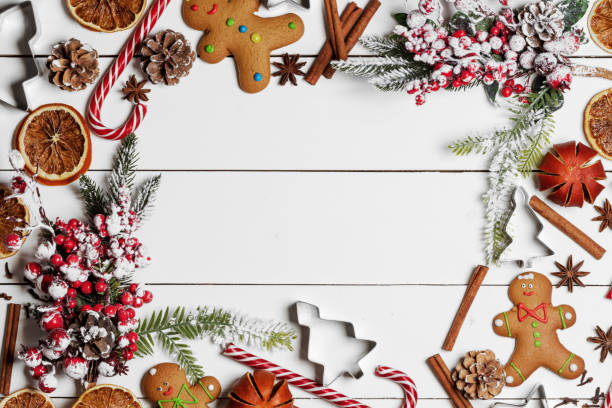 istock Christmas food frame 1185613823