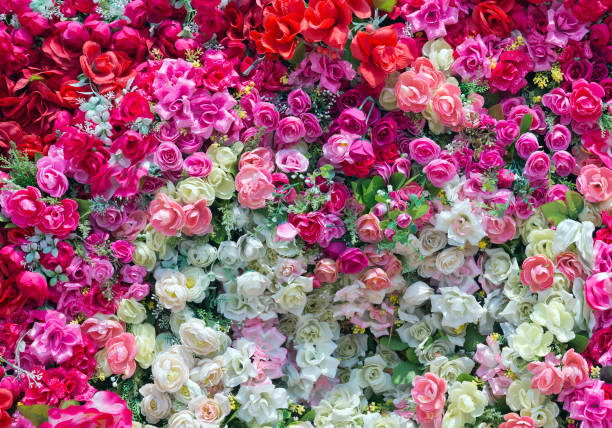 istock Colorful artificial roses for the background. 1185621210