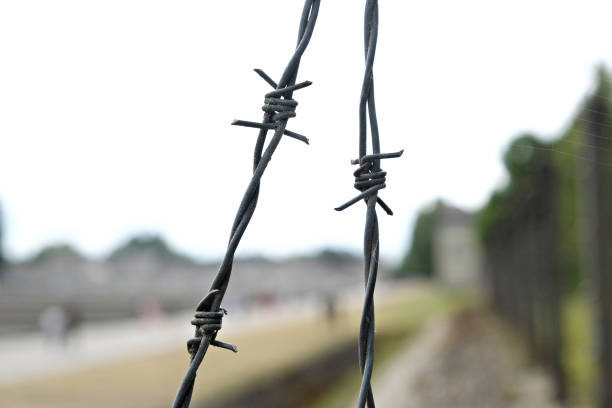 il sito commemorativo del campo di concentramento di dachau - dachau foto e immagini stock