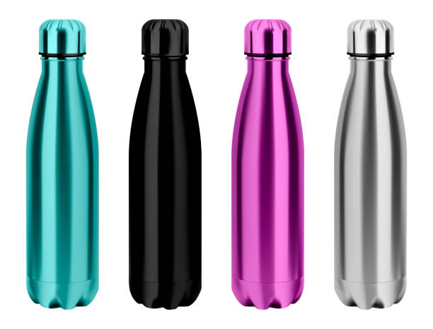 istock Water thermo bottle. Reusable steel metal flask 1185625856