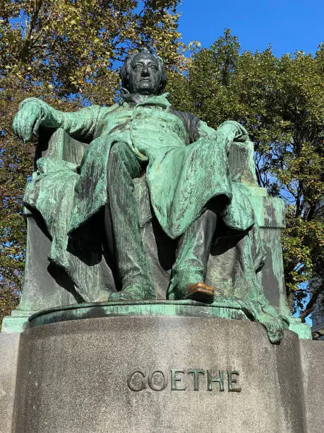 Goethe Statue Vienna, sculpture of famous poet located at Ring Strasse in Vienna