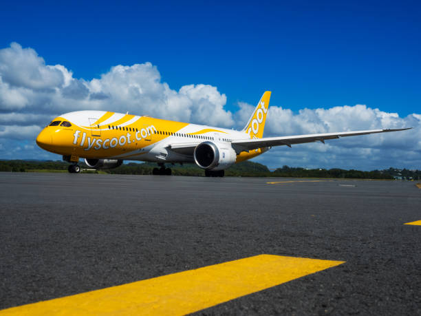 scoot airlines boeing 787 am gold coast airport - scoot stock-fotos und bilder