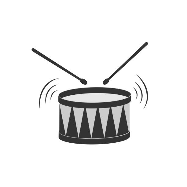 ikona bębna - drum beats stock illustrations