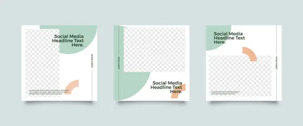 Vector illustration of Social media post template collection