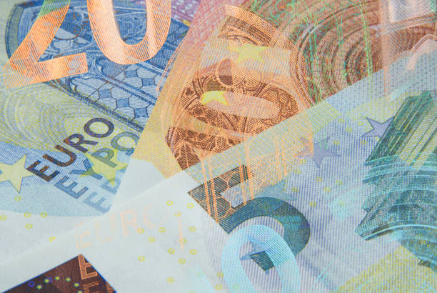 Abstract image using multiple exposures of Euro banknotes.