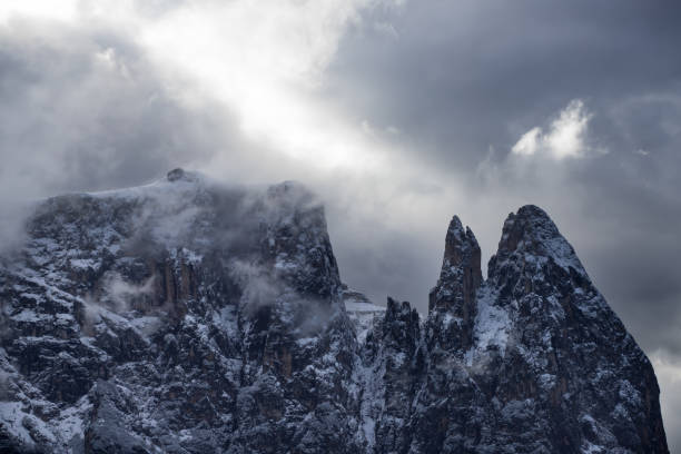 istock Dolomite rocks in fog 1185639097