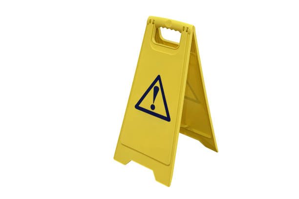 istock yellow plastic warning signal isolated on white background 1185639906