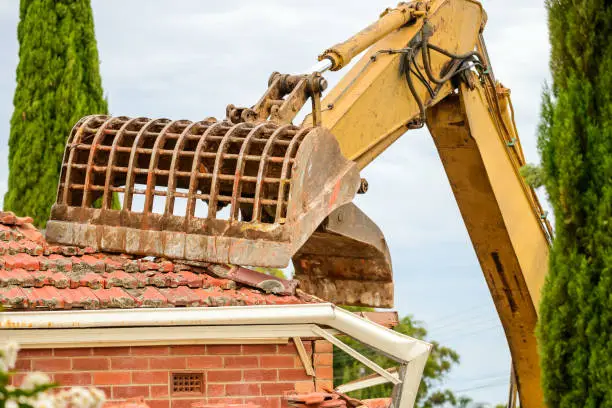Photo of Australian suburban house demolition