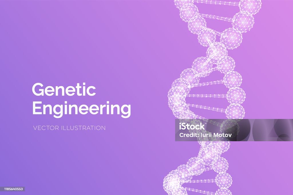 Dna Sequence Wireframe Dna Molecules Structure Mesh Dna Code Editable