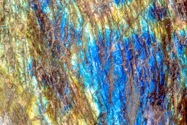 istock Macro shooting of gem raw natural Labradorite mineral texture as very nice natural background , 1185641147