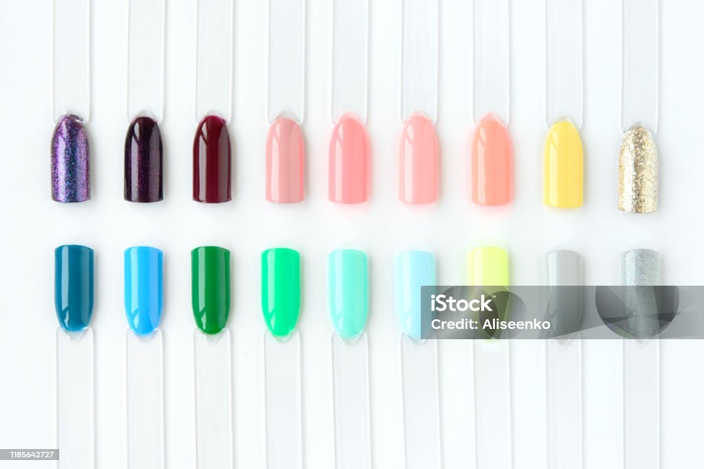 Nail Color Sample Nail Polish Samples In Different Bright Colors Colorful Nail Lacquer ...