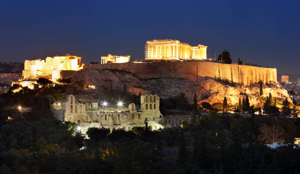istock Acropolis - Parthenon of Athens at dusk time, Greece 1185643622