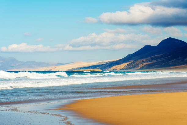 istock Fuerteventura - beautiful beach and mountains of Cofete in afternoon light 1185646724