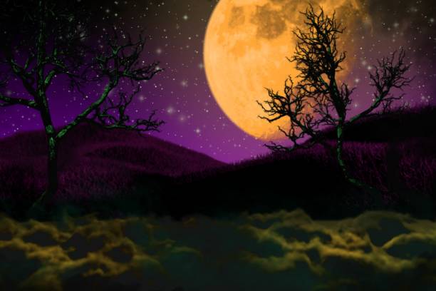 istock multi colored creepy dark night mockup - selective focus celebration concept - defocused background design template 3D illustration 1185647757