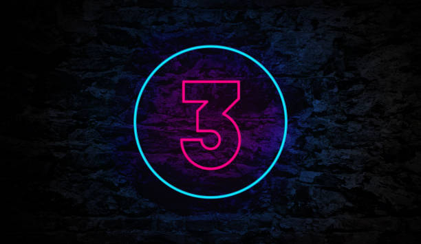 istock Number 3 Neon Sign on Brick Wall 1185648013
