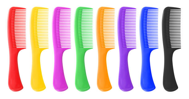 istock Colored hair combs with glitter finish isolated on a white background 1185649209