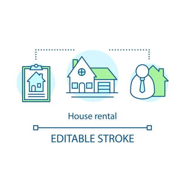 Vector illustration of House rental concept icon