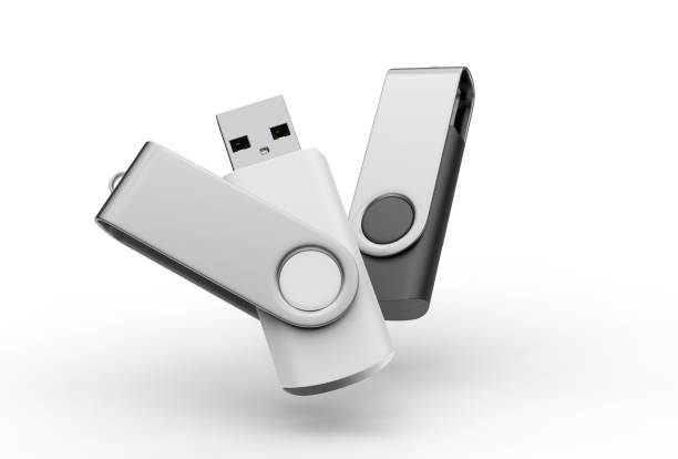Blank pen drive for promotional branding. 3d render illustration.
