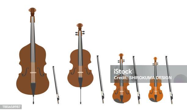 Stringed Instruments Minimalist Set Of Vector Modern Flat Design Stringed Musical Instruments Stock ...