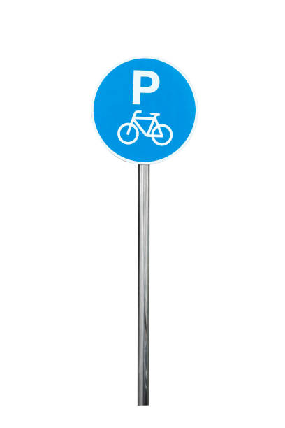 istock Bicycle parking sign on white background 1185661682