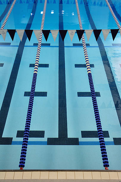 la piscina bajo techo, carriles - lap pool fotos fotografías e imágenes de stock