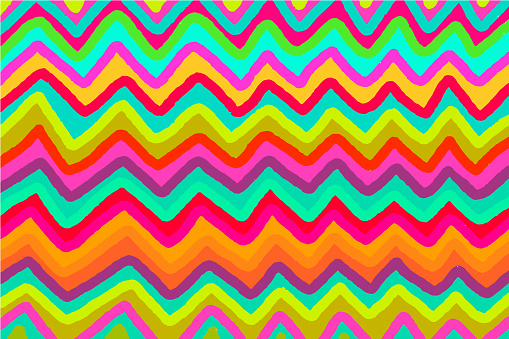 Rainbow Colors Zigzag Hand Drawn Vector Background In Cartoon Comic Style  Stock Illustration - Download Image Now - iStock